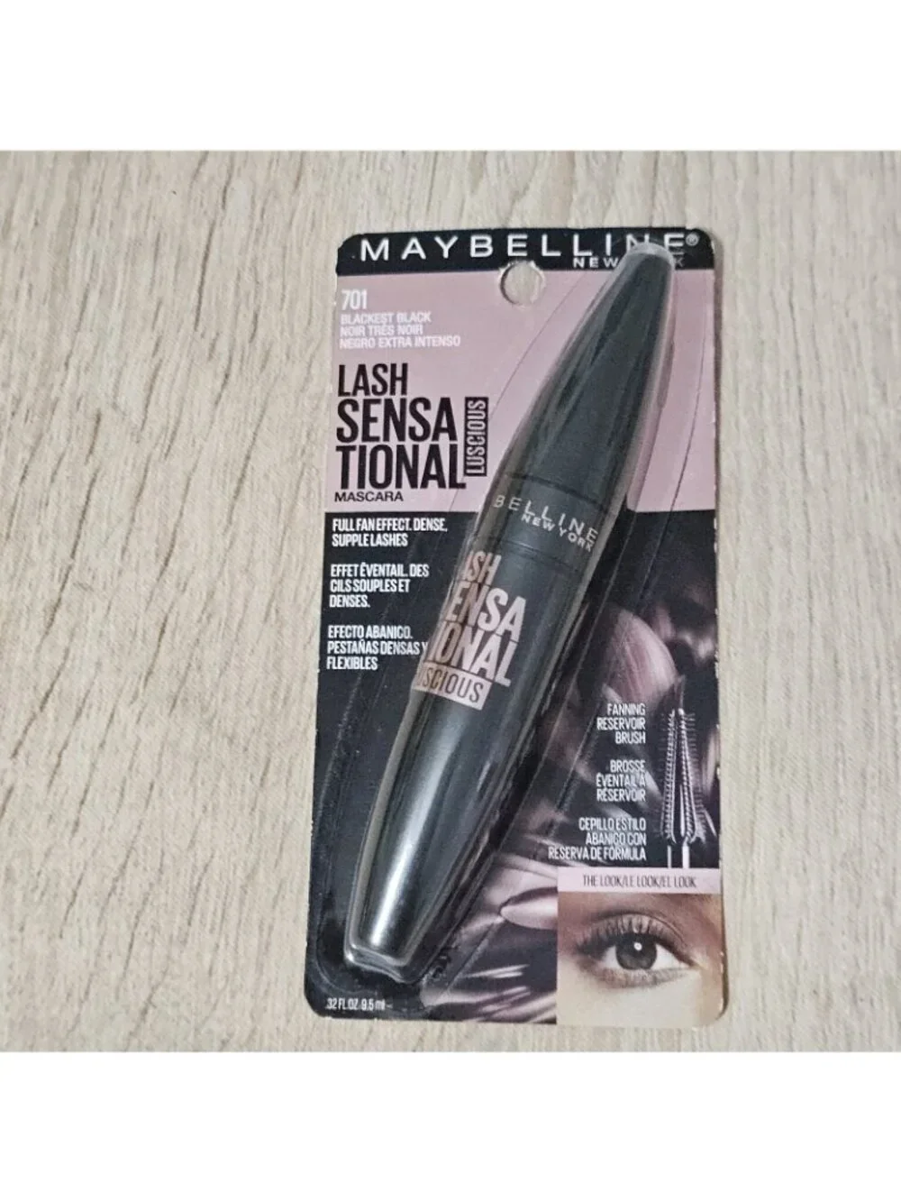 Maybelline Lash Sensational Luscious Mascara #701 Blackest Black Lot Of 3